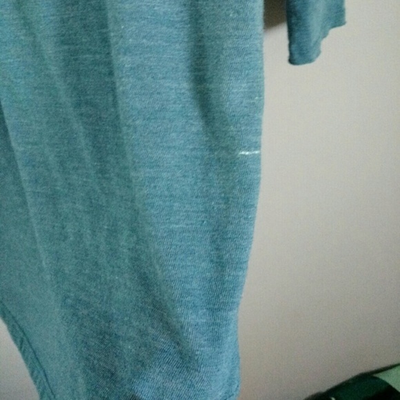 Lucky Brand Peacock Print Heathered 3/4 Tee T-Shirt Blue SZ Small - Picture 5 of 6